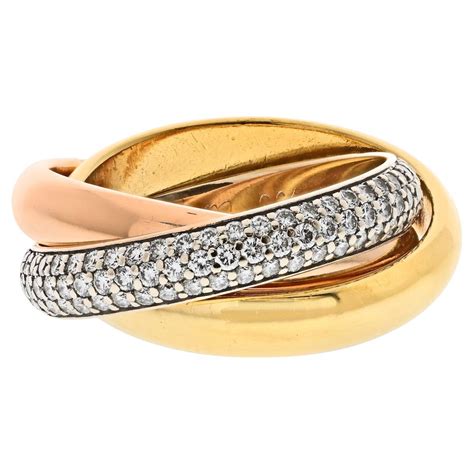 cartier trinity pave diamond ring